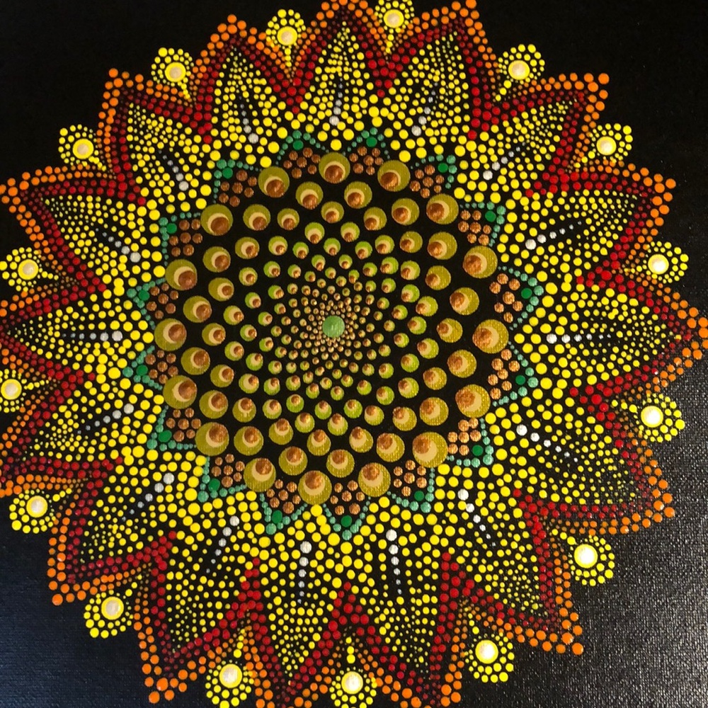 The Sunflower 🌻 pointillism art